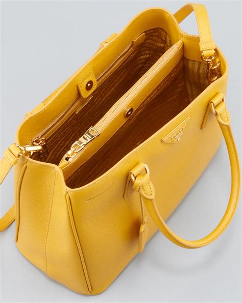 prada yellow double bag|Prada adjustable shoulder.